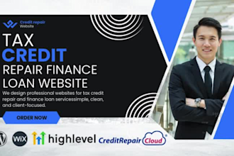 tax website, credit repair, tax prep, loan website, bilsby, gohighlevel, wix