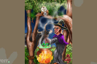 do cute children picture book illustration