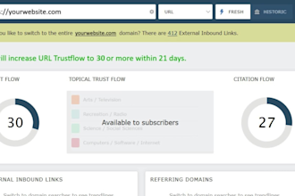 increase trust flow of majestic URL tf 30 plus