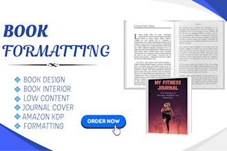 design, format low content book interior, journal cover kdp, lulu low