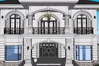 create a professional sketchup 3d model, interior and exterior design