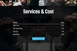 create a barbershop landing page, carrd template