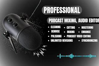 professional podcast mixing, audio editing and mastering