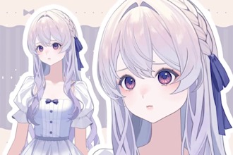 design and rig live2d model, vtuber commission, vtuber illustration