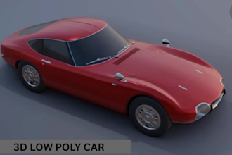 create low poly 3d car 3d vehincle for your game