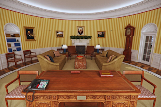 do 3d cgi oval office, royal office, executive suites, oval dome design