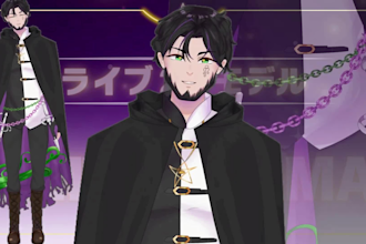 design and rig live2d vtuber model in anime art style for stream