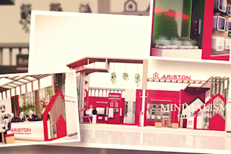 design 3d exhibition, booth, stage, for your event