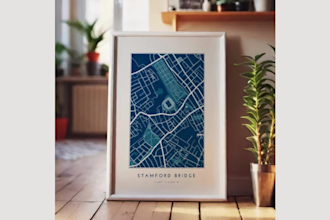 design printable city map wall art poster, stadium map poster, region wall map