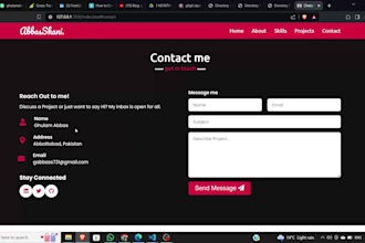 be your frontend  developer using html, CSS, javascript,  django and bootstraps