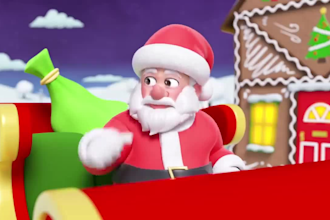 do 3d kids animation,3d christmas santa cluse animal 3d music video animation