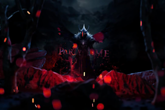 make devil fire halloween video, party invitation, intro