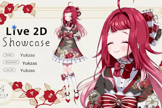 draw and rig live2d model, 2d vtuber model custom vtuber model vtuber commission