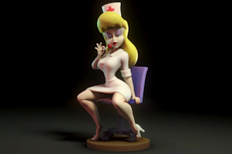 make 3d cartoon pinup girls for 3d printing