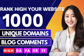 make 1000 unique domains dofollow blog comments backlinks