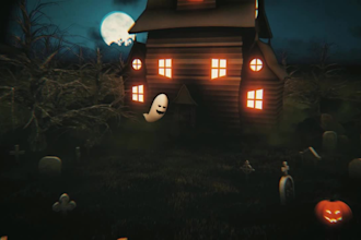 make scary halloween video greeting promo