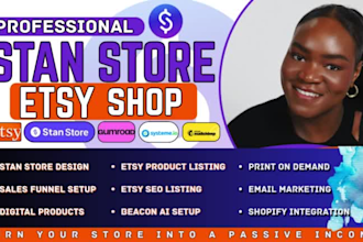 stan store setup etsy digital product marketing beacons ai, stan store promotion