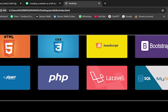 creating  dynamically website as full stack website developer