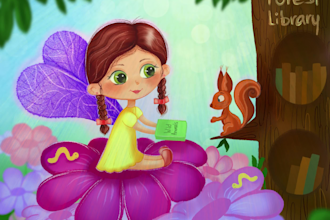 draw catching children illustration for book or anything