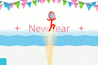 create a happy new year logo