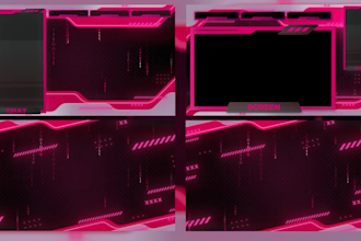 design anime, vtuber, stream overlay cute style or any style