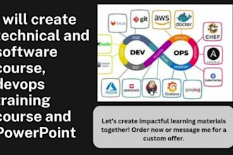 create technical and software course, devops training course and powerpoint