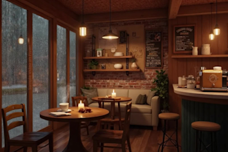 create relaxing, coffee shop jazz music, and rain videos