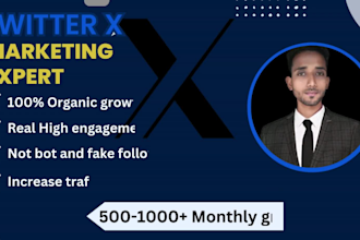 twitter x marketing and organic follower and manually growth