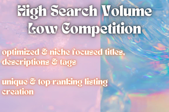 write high search low competition seo keyword etsy titles