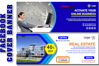 design google ads, social media cover, web banner, billboard and signage