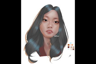 paint simple semi realistic art  game portraits
