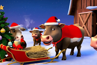 create 3d christmas videos and kids christmas song