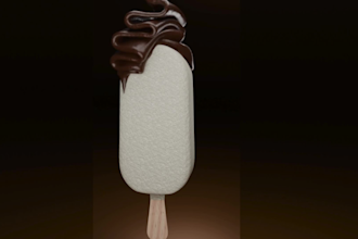 realistic 3d food animation, 3d chocolate models, 3d food renders