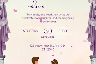 create wedding invitation card, birthday invitation in canva
