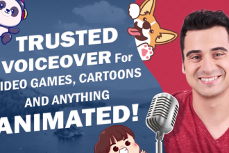 record a male animation voice over or cartoon video game character