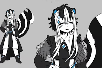 draw live 2d vtuber model, live 2d rigging, live 2d live streaming avatar