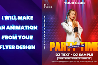animated your flyer event, poster, social media promotions