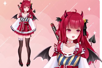 design 2d vtuber, live 2d vtuber model, vtuber rigging, live 2d character design