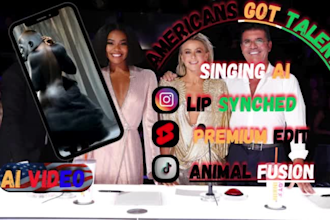 edit trending ai short and reels on american got talent animal fusion for tiktok