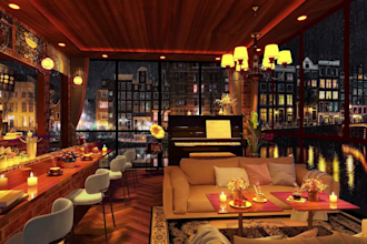 create cozy coffee shop rain videos with jazz music