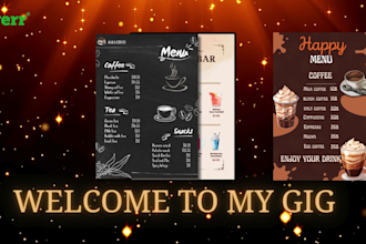 design attractive food menu or restaurant poster