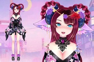 custom 2d vtuber model, vtuber design, lived2d vtuber model, vtuber commission