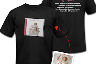 design your 2 sided concert t shirt, sweatshirt or hoodie