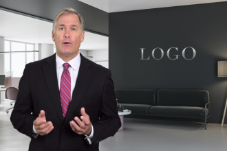 produce a branded office video with your logo on the wall