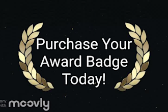 create a high rating award badge image for qualifying business and professionals