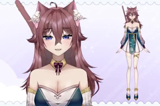 draw and rig live2d vtuber model, 2d vtuber model, vtuber rigging, 2d vtuber