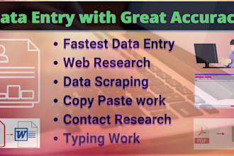 do any type of data entry in one day