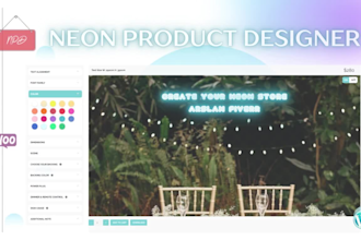develop neon products store using neon product designer