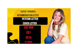 deliver professional expert opinion recommendation letter for eb2 niw eb1a o1