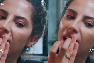 remove unwanted objects from the face of the model in video